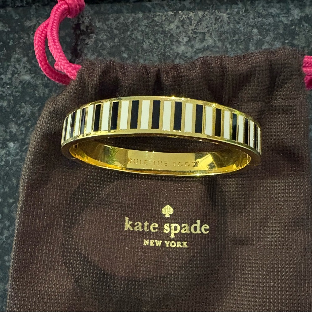 Kate Spade Gold and Black Striped Bangle